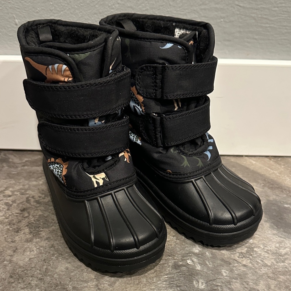 The Children's Place Black Dino Print Waterproof Snow Boots